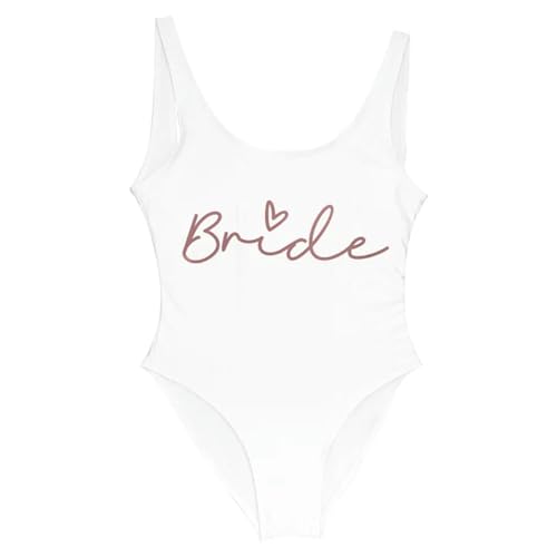 YAAYAGO Team Bride Swimsuit Team Braut Einteilige Badeanzug-Kader Frauen Badelorette Party Badeanzug-Braut4-S von YAAYAGO