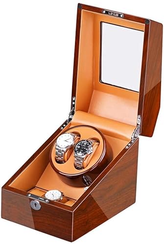 YAJBMMOK Automatic Watch Winder for 2 Watches + 3 Storage Quiet Motor Adapter and Battery Powered Wood Shell Piano Paint Exterior von YAJBMMOK