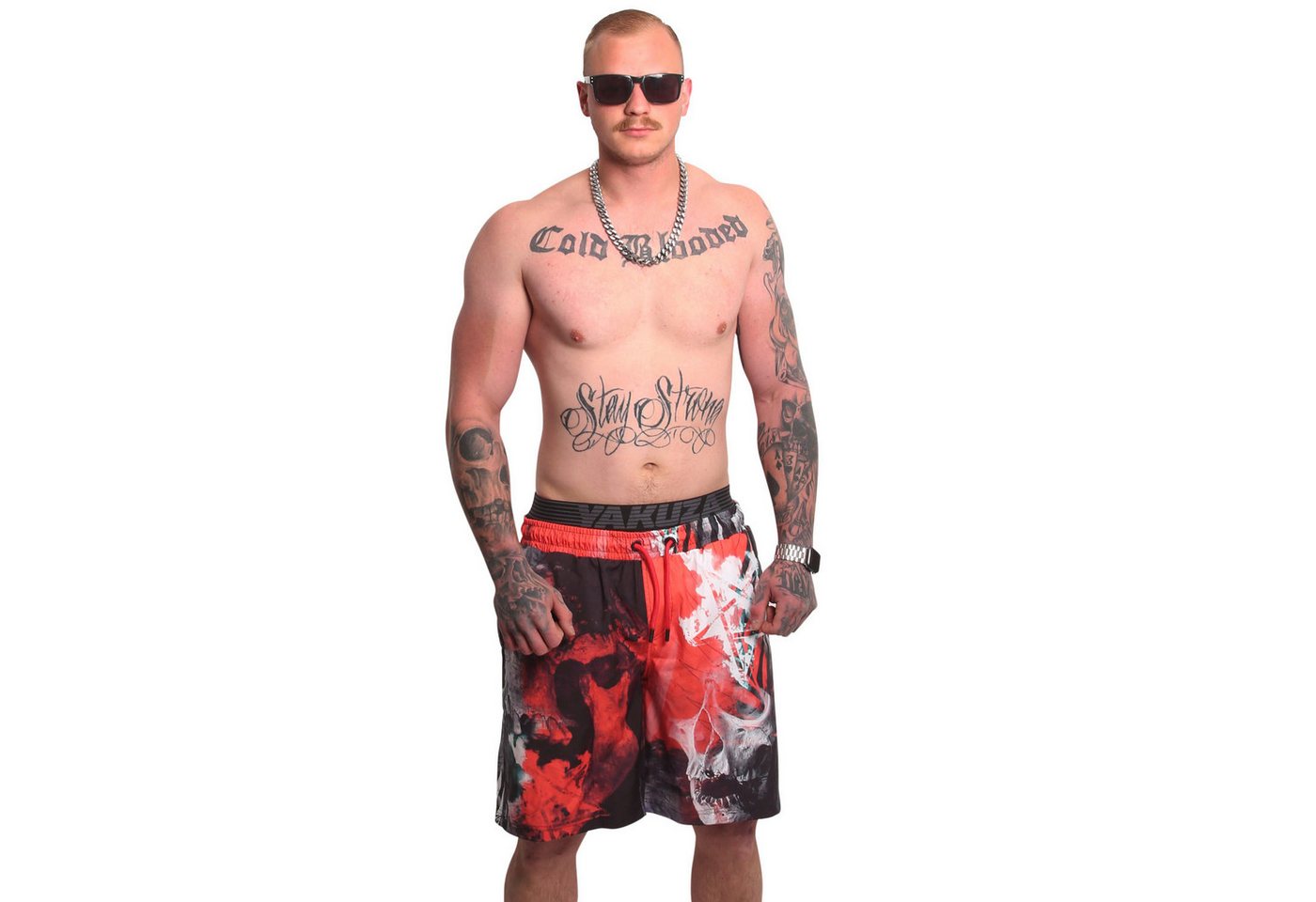 YAKUZA Boardshorts Ghost Allover mit Doppelbund von YAKUZA