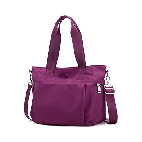 YANAIER Damen Handtaschen Schultertasche Wasserdicht Nylon Casual Multifunktionale Umhängetaschen Damen Hobos Schultertasche Shopper Tasche Lila YANAIER Damen Handtaschen Schultertasche Wasserdicht Nylon Casual Multifunktionale Umhängetaschen Damen Hobos Schultertasche Shopper Tasche Lila von YANAIER