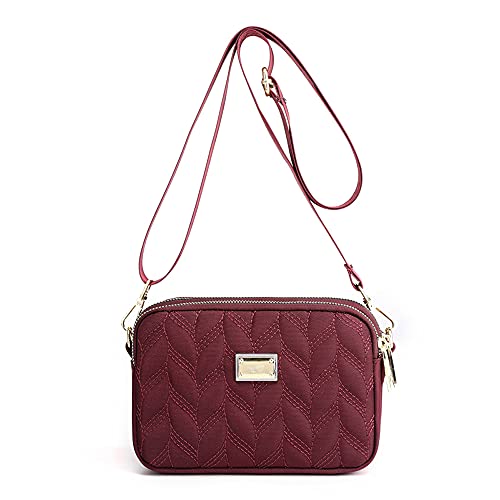 YANAIER Damen Handy Umhängetasche Schultertasche Wasserdicht Nylon kleine Tasche Handytaschen zum Umhängen Frauen Brieftasche Dunkelrot YANAIER Damen Handy Umhängetasche Schultertasche Wasserdicht Nylon kleine Tasche Handytaschen zum Umhängen Frauen Brieftasche Dunkelrot von YANAIER