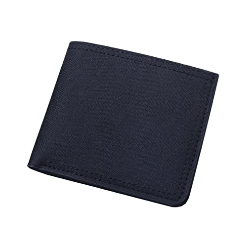 YANFJHV Fashion ID Short Wallet Solid Color Neutral Men Canvas Open Purse Wallet Brieftasche Herren Groß Pass (Black, One Size) von YANFJHV