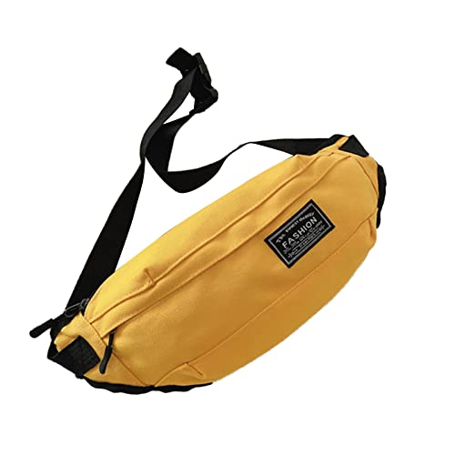 YANFJHV Herren- und aus Segeltuch, Gürteltasche, Outdoor-Sport, Reittasche, einfache, lässige Brusttasche, Umhängetasche Taktische Hüfttaschen (Yellow, One Size) von YANFJHV