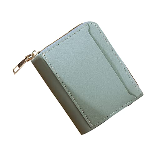 YANFJHV Mode Frauen ID Kurze Brieftasche Einfarbige Tasche Reißverschluss Geldbörse Mehrere Kartenfächer Clutch Bag Geldbörsen Für (Blue, One Size) von YANFJHV
