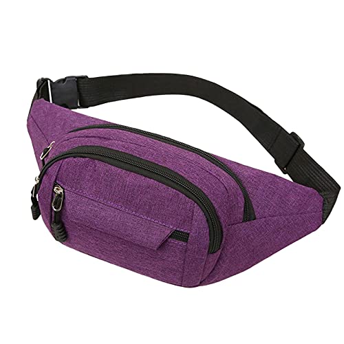 YANFJHV Sports Telefon Mobile multifunktionale Gürteltasche laufende Herrentasche Taillenumfang der Leinwand Hüfttaschen (Purple, One Size) von YANFJHV