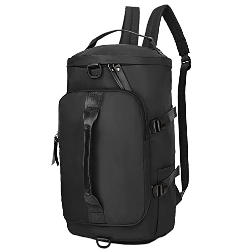 YANFJHV wasserdichte leichte Faltbare Unisex-Sport-Wochenend-Reise-Eco-Fitness-Tasche Übernachtungstaschen Duffle Bag Woman Reisetaschen Set (Black, One Size) von YANFJHV