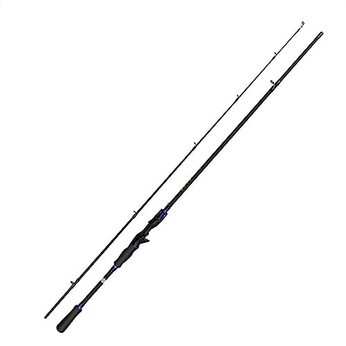 Angelrute, 1,65 m 1,8 m M Power Spinning Casting Carbon Faser Angelrute mit Abschnitt Eva Komfortable Grip Locken Stange, tragbare Angelrute(Blue casting rod,1.65m) von YANGKUI518