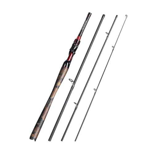 Angelrute, 1,8 M 1,98 M 2,1 M Carbon Fiber Reise Angelrute Angelrute Licht Gewicht for Bass Hecht Karpfen Tackle, tragbare Angelrute(2.1m) von YANGKUI518