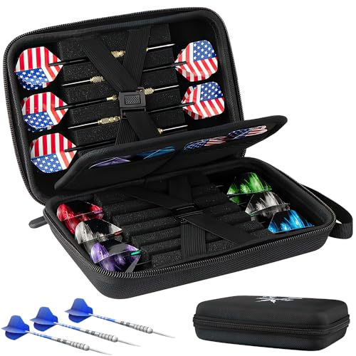 YANGUN Darttasche 12 Darts, Dart Tasche, Dartcase, Dart Koffer, Harte Eva Tragbar Und Langlebig, Eingebaute Speicher Rohre Und Taschen Für Dart Spitzen, Flights, Schäfte Und Mehr Dart Zubehör YANGUN Darttasche 12 Darts, Dart Tasche, Dartcase, Dart Koffer, Harte Eva Tragbar Und Langlebig, Eingebaute Speicher Rohre Und Taschen Für Dart Spitzen, Flights, Schäfte Und Mehr Dart Zubehör von YANGUN