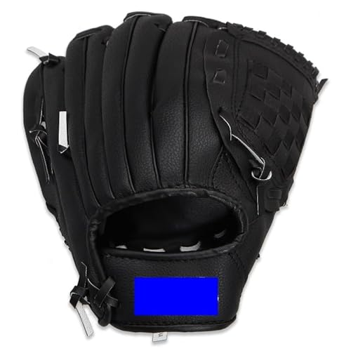 Baseball Handschuh, Kinder/Erwachsene PVC Baseballhandschuh Handgemachte Softball-Übungsgeräte Größe 9.5/10,5/11,5/12,5 Zoll Linke Hand(Black,12.5 Inch) von YANHAO