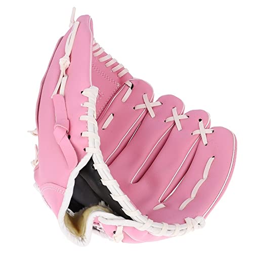 Baseball Handschuh, Outdoor-Sport-Baseballhandschuh-Softball-Übungsgeräte Größe 10.5/11,5/12.5 Linkshänder for Erwachsene-Mann-Frau-Zug(Pink,12.5 inches) von YANHAO