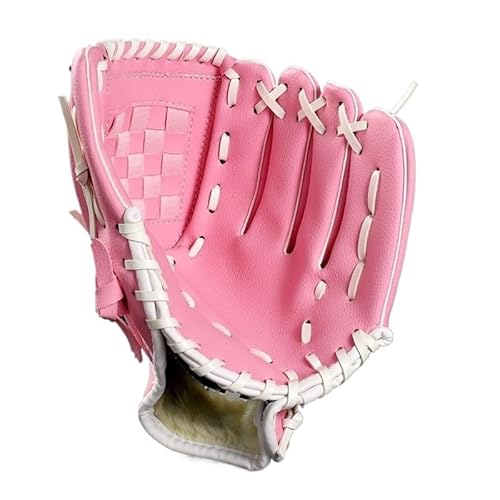 Baseball Handschuh, Outdoor-Sportarten Brown Baseballhandschuh Softball-Übungsgeräte Linke Hand for Erwachsene Mann-Frauentraining(Pink,10.5 Inches) von YANHAO