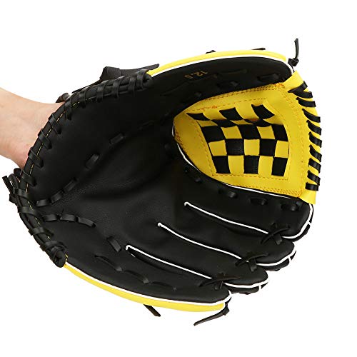 Baseball Handschuh 10.5/11,5/12,5 Zoll rechts Hand PU Leder Baseballhandschuh Baseball Softball Trainingshandschuhe(Brown,S) von YANHAO
