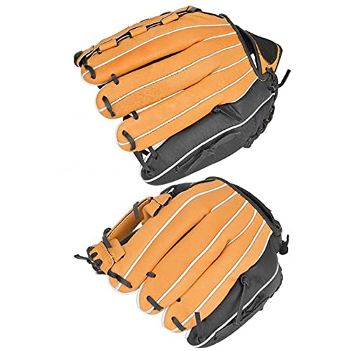 Baseball Handschuh 11.5in / 12.5in Baseballhandschuhe Infielder Pitcher Catcher Verdicken PU-Lederhandschuhe Kinder Erwachsene Softball-Übungsgeräte(11.5 inches) von YANHAO