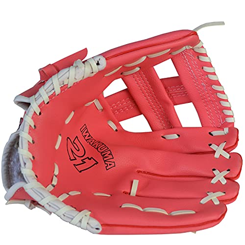Baseball Handschuh Baseballhandschuh Softball Outdoor Sports Practice Equipment Größe 11.5/12.5 Linkshänder für Erwachsene Mann Frau Kindertraining(Pink(11.5)) von YANHAO
