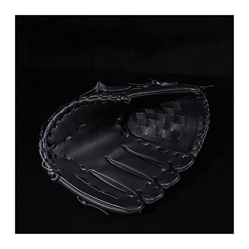 Baseball Handschuh Baseballhandschuhe Softball-Übungsgeräte Größe 9.5/10.5/11,5/12.5 Linkshänder für Erwachsene Mann Frau Training Softball(Black 10.5) von YANHAO