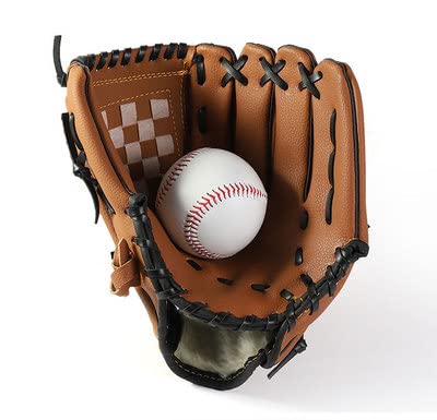Baseball Handschuh Brown Outdoor Sports Baseballhandschuh Softball-Übungsgeräte Größe 9.5/10.5/11.5/12.5 Linkshänder für Erwachsene Mann Frau Kinder(Brown,12.5 inches) von YANHAO