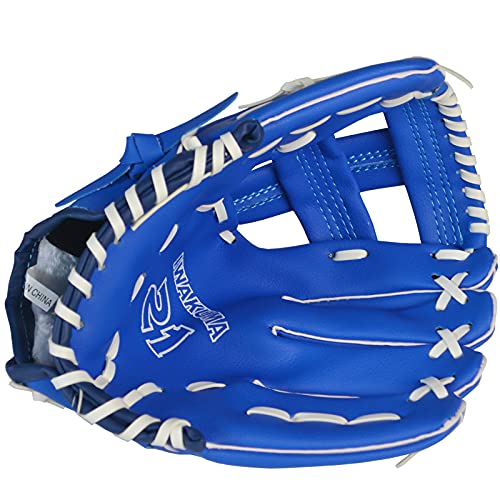 Baseball Handschuh Outdoor-Sport-Baseballhandschuh-Softball-Übungsgeräte Größe 11.5/12.5 Linkshänder für Erwachsene Mann Frau Kindertraining(Blue(11.5)) von YANHAO