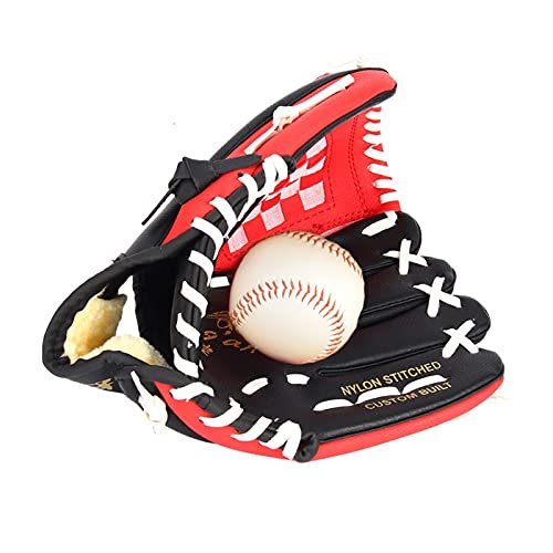 Baseball Handschuh PU-Lederbraun Baseballhandschuh Softball Outdoor Team Sports Links Hand Baseball-Übungsgeräte(12.5 inches) von YANHAO