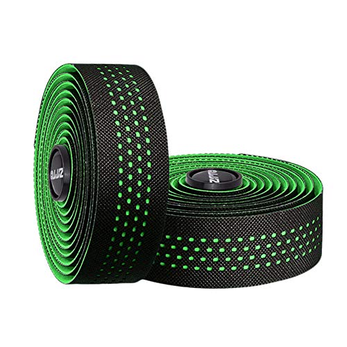 YANHAO Lenkerband für Citybike Road Bike, Road Bike Bar Tape Zähigkeit Vibrationsdämpfung Anti-Vibration Eva Pu. Bent-Lenker-Balken-Band-Gürtel-Wrap + 2 bar-Stecker Zubehör(Green) von YANHAO