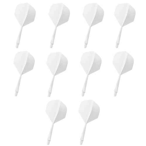 YANINEE 10 Stück Dart Flights mit Schäfte Stabil, 70mm Kunststoff Standard Dart Zubehör für Darts Dartpfeil Spiel (Weiß) von YANINEE