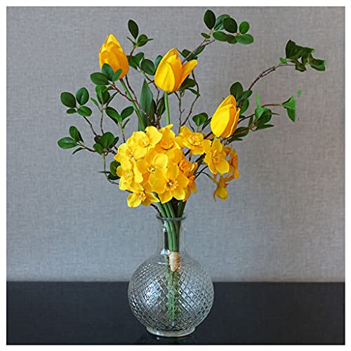 Künstliche Blumen, Simulationsblumenstrauß, Tulpen, Wohnzimmer-Tischdekoration, künstliches Blumenarrangement, Seidenblume, Hoteldekoration, Blumenset, Dekoration, künstliche Blumen (Farbe: Gold) von YANNIES