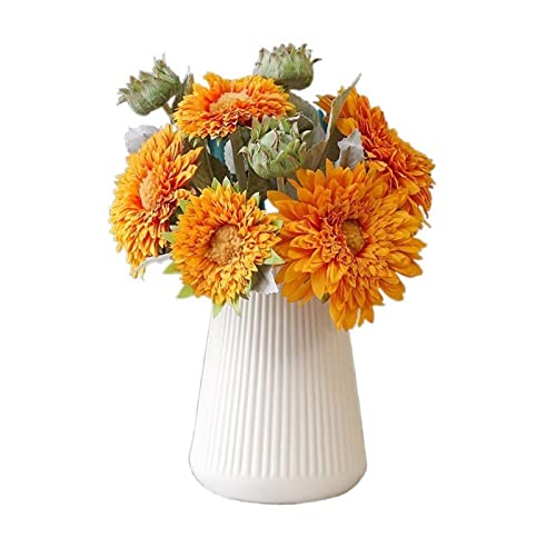 YANNIES Künstliche Blumen, Sonnenblume, künstlicher Blumenstrauß, für den Innenbereich, Eingang, Couchtisch, Kunstblumenornament, Esstisch, Seidenblumendekoration, Kunstblumen (Farbe: Orange) von YANNIES