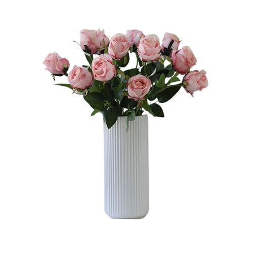 YANNIES Künstliche Blumen, handgefertigte Blumenarrangement-Dekoration, hochwertige Tischdekoration, Rosen-Simulations-Blumenarrangement mit Keramikvase, künstliche Blumen (B) von YANNIES