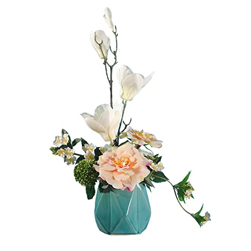 YANNIES Künstliche Blumen, künstliche Blumen, dekorative Lihua-Magnolien-Blumen, Simulationsblumen-Kunst-Set, Seidenblumen-Arrangement, Couchtisch, Tischdekoration, künstliche Blumen (Farbe: Blanc) von YANNIES