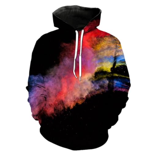 YANXIABH Cooler bunter Rauch-Graffiti-Hoodie mit 3D-Druck, übergroßes Sweatshirt für Herren, Kinderbekleidung, lustige Jacke von YANXIABH