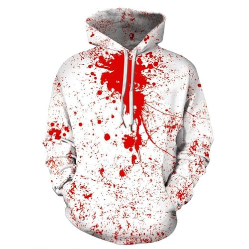 YANXIABH Rote Farbe Kunst Graffiti 3D-Druck Unisex übergroße Hoodie Mode Pullover Sportbekleidung Jacke von YANXIABH