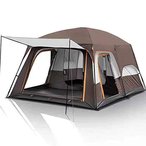 Großes Zwei-Zimmer-Familienzelt - Wasserdichtes Zelt - Campingzelt, mit Aluminiumstangen, Einfacher Aufbau für Outdoor, Wandern, Glamping Leichtes Campingzelt von YANXIR