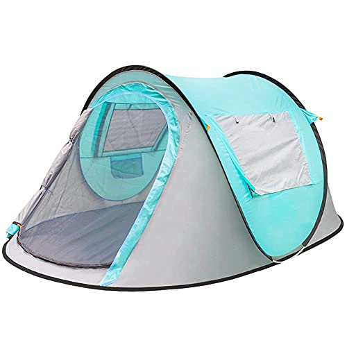 Zelt, 3–4 Personen, automatisches Pop-Up-Zelt mit Baldachin, automatisch öffnendes Zelt, für Strandreisen im Freien und Camping von YANXIR