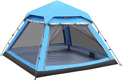Zelte für Camping, wasserdichte doppelschichtige hydraulische automatische Pop-Up-Zelte für 3–4 Personen, Kuppel-Pop-Up-Zelt mit zwei Türen, wasserdicht, UV-beständig, für Familienwanderungen von YANXIR