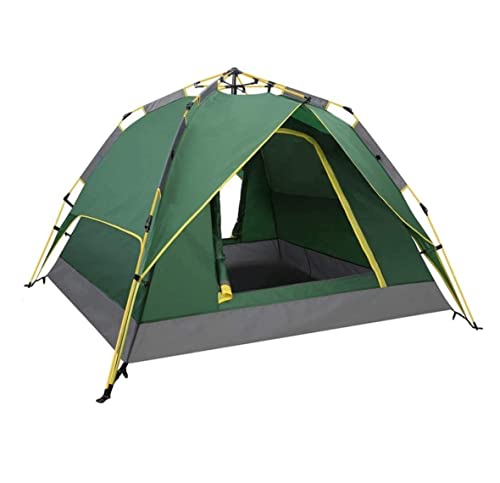 Zelte für Camping Strandzelte Zelt Familiencampingzelt 3-4 Personen mit 2 Türen 4 Netzfenstern Doppelschichtiges Sofortzelt Automatisches Pop-Up-Familienzelt für Camping Wandern Reisen von YANXIR
