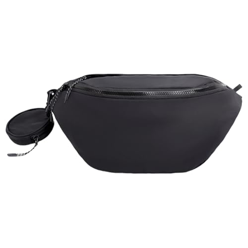 Verstellbarer Gürtel für Herren, Hüfttasche für Outdoor-Aktivitäten, Schultertasche, sichere Reißverschlusstaschen für wichtige Aufbewahrung, Schwarz von YAOGUI