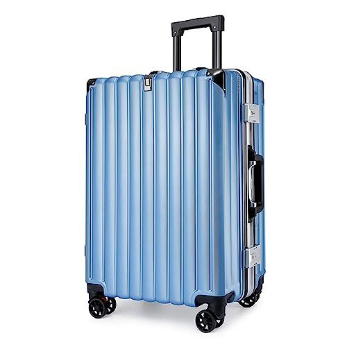 YAOSHER Koffer, 24 Zoll, supergroße Aufbewahrungsunterteilung, 20-Zoll-Kompressionsrahmen aus Aluminium, Trolley-Koffer, geeignet für Reisen (blau, 24 Zoll) von YAOSHER