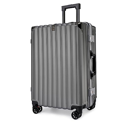 YAOSHER Koffer, super große Trennwand von 61 cm, Kompression des Aluminium-Rahmens 50,8 cm, Koffer mit Rollen, geeignet für Reisen (Gold, 50,8 cm), grau, 22 inches von YAOSHER
