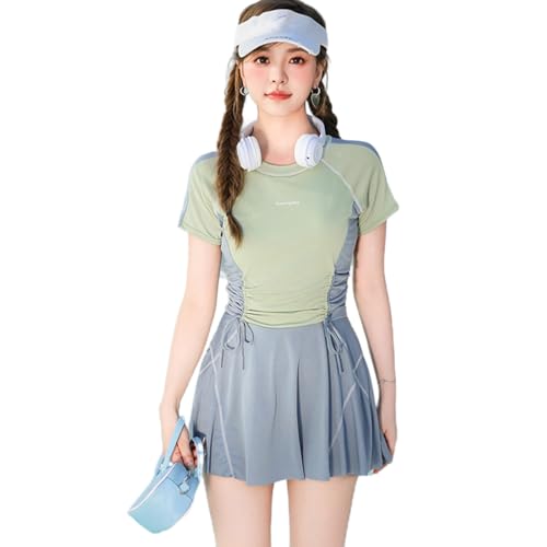 YAPAILANG Damen-Badeanzug, Badekleid mit Shorts, Bauchkontrolle, gerüscht, Badeanzug für Damen von YAPAILANG