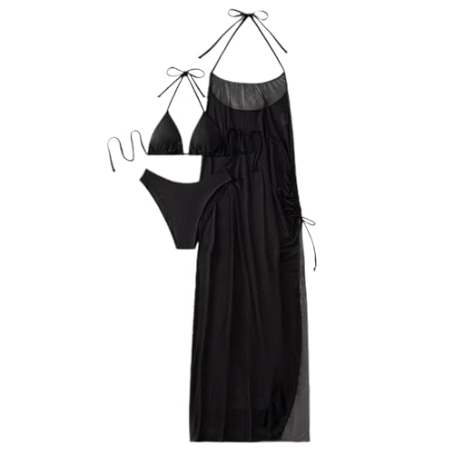 YAPAILANG Damen-Bademode, Strandkleid, Bademode, hoher Slip-Kleid, Kordelzug, V-Ausschnitt, Oberteil für Strand von YAPAILANG