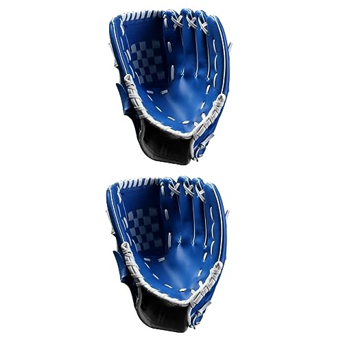 2 STK sportgeräte Baseballhandschuh Blaue Baseballs aus Leder Schlaghandschuhe für Kinder Fäustlinge für Kinder Infield-Handschuh Baseball-Handschuhe weicher Ball Handschutz Herren von YARNOW