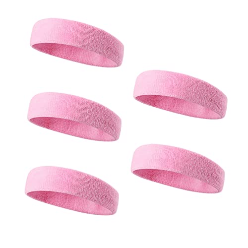 5St Sport Stirnband Spa-Stirnband Duschstirnband Handtücher elastische haargummi elastisches Haarband stylische Fitness-Stirnbänder Sportschweiß-Stirnbänder Elasthan Rosa YARNOW von YARNOW