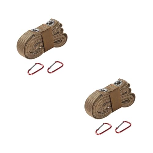 YARNOW 2 Sätze Baldachin Verlängerungskabel Bungee-seile Mit Haken Bungees Mit Haken Stangen Campingplane Tasche Für Campingzeltheringe Pavillon-Clips Bungee-Seil Mit Haken Nylon Khaki von YARNOW