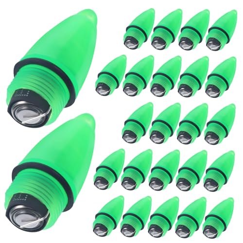 YARNOW 25St Warnlicht für Meeresangeln Angelalarme Nachtlicht Fischen Alarmlichter led blitzlichter Angeln Warnlicht Fischen alarmierende Lampen Fischen Alarmlampe Abs Light Green von YARNOW