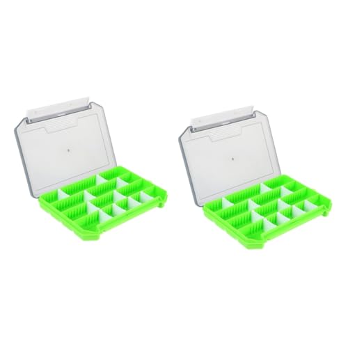 YARNOW 2St Box für Angelzubehör köderbox köder Box Angelgeräte-Box Tackle-Box Angelwerkzeugbehälter Aufbewahrung von Angelgeräten Koffer für Angelzubehör Behälter für Angelgeräte pp Green von YARNOW