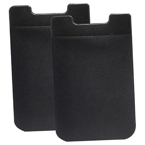 YARNOW 2St Elastische Handytasche Zellhalter klebrige Brieftasche Selbstklebende Brieftaschenhülle Handy kartenetui Handy geldbörse Smartphones Koffertasche Handy-Geldbörse PVC Black von YARNOW