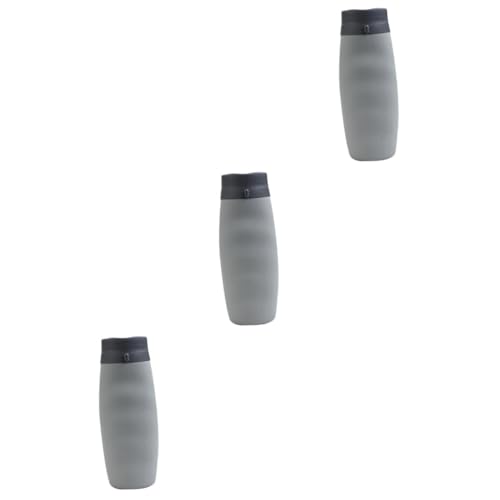 YARNOW 2St zusammenklappbare Tassen Wasser Flaschen Krüge Behälter Trichter Foldable Water Bottle Tragbare Sportflasche Faltbecher Faltbare Tasse Kieselgel Grey Wiederverwendbar von YARNOW