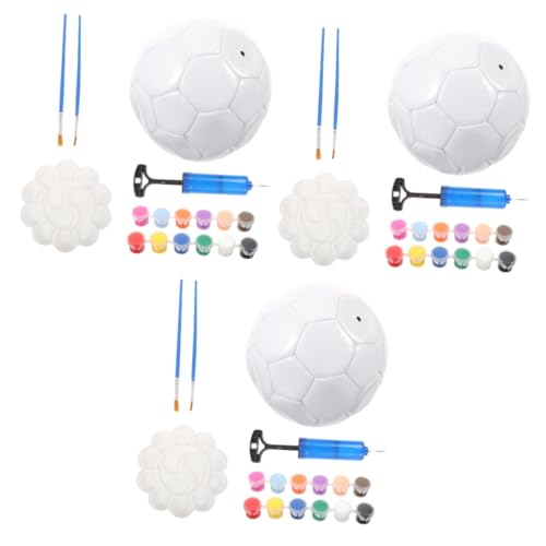 YARNOW 3 Sätze Ball Fußbälle Leere Kugel Leere DIY-Kugel Plastik Weiß von YARNOW