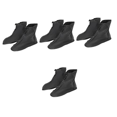 YARNOW 4 Paare Outdoor-Stiefelabdeckungen Frostschutzüberschuhe Stiefelisolatoren atsko Faltbare abdeckhaube outdoor gear Einlegesohle Überschuhe zum Klettern Tragbare Schuhschoner Gummi von YARNOW