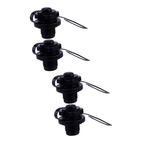 YARNOW 4 Stück Kajak Luftventil Gaspedal aufblasbare Matratzenauflage Überdachung Austausch des Schlauchventils luftmatratze stecker Boston Schraubventil PVC Black von YARNOW